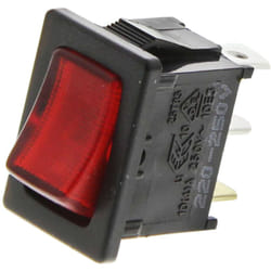 Rs Pro - Interrupteur à bascule Rouge Unipolaire à une direction On-None-Off lumineux ( Prix pour 1 )