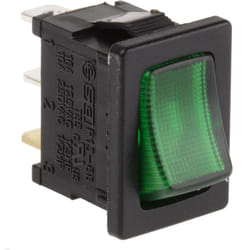 Rs Pro - Interrupteur à bascule Vert Unipolaire à une direction On-None-Off lumineux ( Prix pour 1 )
