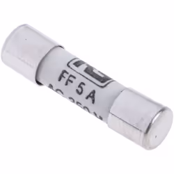 Gamme de courant = 5A Taille de fusible = 5 x 20mm Vitesse de fusion = FF Plage de tension = 250V c.a. Matériau du corps = Cé ...