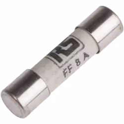 Gamme de courant = 8A Taille de fusible = 5 x 20mm Vitesse de fusion = FF Plage de tension = 250V c.a. Matériau du corps = Cé ...