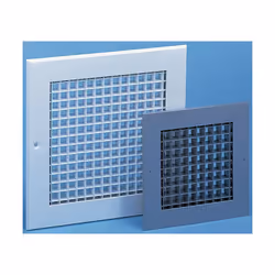 Dimensions = 450 x 450mm Largeur de bride = 32mm Configuration des volets = Eggcrate Matériau = Aluminium Couleur = Argent Ha ...