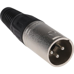 Rs Pro - Connecteur xlr Mâle Droit 3 voies Montage sur câble, placage Argent ( Prix pour 1 )