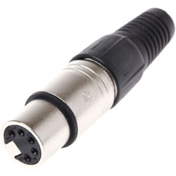 Connecteur xlr Femelle Droit 5 voies Montage sur câble, placage Argent ( Prix pour 1 ) - Rs Pro
