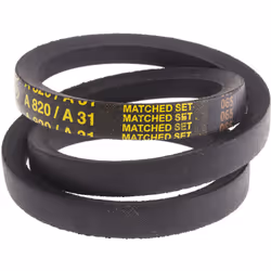 Longueur = 787mm Largeur au sommet = 13mm Hauteur = 8mm Section de courroie = A Diamètre minimum de poulie = 80mm Matériau =  ...
