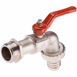 Diamètre interne du raccord = 15mm Raccord fileté = BSP 1" Matériau du corps = Laiton Pression de travail maximale = 21 bar T ...