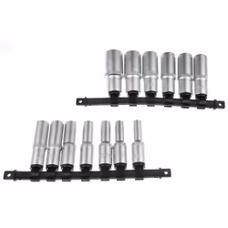 Taille d'entraînement = 1/2" Type de kit = Jeu de douilles sans impact Type d'entraînement = Carré Nombre de pièces = 13 Fini ...