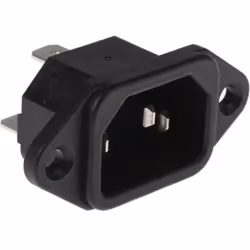 Type de connecteur IEC = C14 Type de montage = Montage panneau Genre = Mâle Courant = 10A Orientation du corps = Droit Type d ...