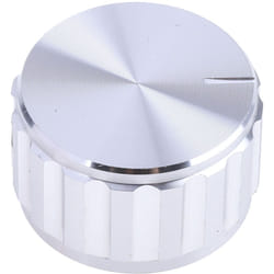 Rs Pro - Bouton de potentiomètre Axe de 6.4mm, Diamètre de 25mm, Vis sans tête ( Prix pour 1 )