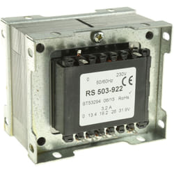 Rs Pro - Transformateur à montage sur châssis, Vin 230V c.a., Vout 13.4V ac, 19.2V ac, 26V ac, 31.9V ac, 1 sortie, 102VA ( Prix pour 1 )