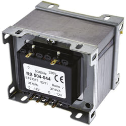 Rs Pro - Transformateur à montage sur châssis, Vin 230V c.a., Vout 12V c.a., 2 sorties, 75VA ( Prix pour 1 )