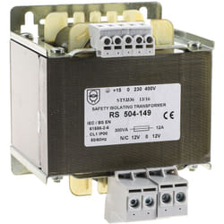 Rs Pro - Transformateur d'isolement, Vin 230 v ac, 245 v ac, 400 v ac, 415 v ac, Vout ±12V c.a., 300VA, sorties ( Prix pour 1 )