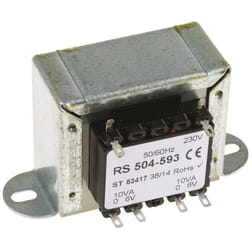 Rs Pro - Transformateur à montage sur châssis, Vin 230V c.a., Vout 6V c.a., 2 sorties, 20VA ( Prix pour 1 )