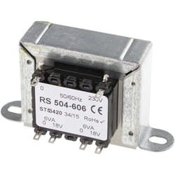 Rs Pro - Transformateur à montage sur châssis, Vin 230V c.a., Vout 18V c.a., 2 sorties, 12VA ( Prix pour 1 )