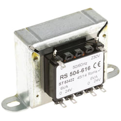 Transformateur à montage sur châssis, Vin 230V c.a., Vout 24V c.a., 2 sorties, 12VA ( Prix pour 1 )