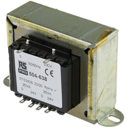 Rs Pro - Transformateur à montage sur châssis, Vin 230V c.a., Vout 24V c.a., 2 sorties, 50VA ( Prix pour 1 )