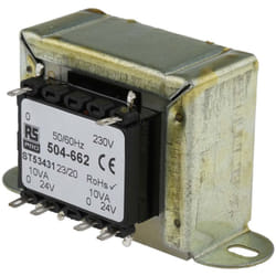 Rs Pro - Transformateur à montage sur châssis, Vin 230V c.a., Vout 24V c.a., 2 sorties, 20VA ( Prix pour 1 )
