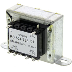Transformateur à montage sur châssis, Vin 230V c.a., Vout 5V c.a., 2 sorties, 12VA ( Prix pour 1 )