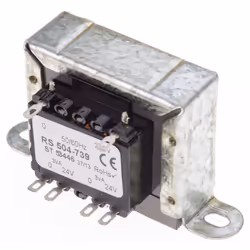 Tension au primaire = 230V c.a. Tension au secondaire = 24V c.a. Puissance = 6VA Nombre de sorties = 2 Type de montage = Mont ...