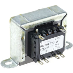 Rs Pro - Transformateur à montage sur châssis, Vin 230V c.a., Vout 15V c.a., 2 sorties, 6VA ( Prix pour 1 )