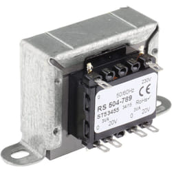 Rs Pro - Transformateur à montage sur châssis, Vin 230V c.a., Vout 20V c.a., 2 sorties, 6VA ( Prix pour 1 )