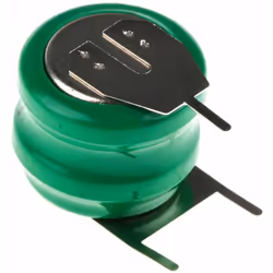 Tension nominale = 2.4V Capacité = 80mAh Diamètre = 15.5mm Chimie = NiMH Type de terminaison = Broche circuit imprimé Orienta ...