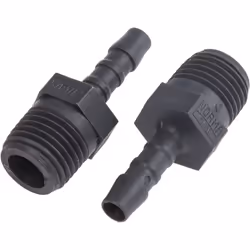Diamètre interne du raccord = 5mm Type de raccord = Adaptateur Matériau du corps = Nylon Raccord fileté = BSP 1/4" mâle Taill ...
