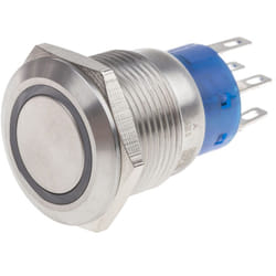 Rs Pro - Bouton-poussoir, Verrouillable lumineux, led Jaune, 5 a, Argent, Montage panneau 12V ( Prix pour 1 )