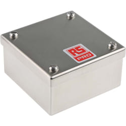 Rs Pro - Boîte de dérivation, Acier inoxydable 304 Satiné, 100mm x 100 mm, Profondeur 50mm ( Prix pour 1 )