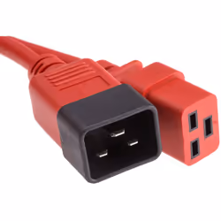 Connecteur A = C19, CEI Connecteur B = C20, CEI Longueur = 2m Couleur de gaine = Rouge Câble CEI RS Pro, C20 à C19. Présenté  ...