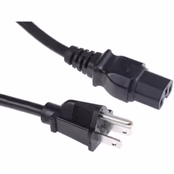 Connecteur A = C15, CEI Connecteur B = NEMA 5-15P, fiche mâle américaine Longueur = 2m Couleur de gaine = Noir Fiche secteur  ...