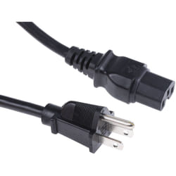 Câble d'alimentation, Noir, Connecteur C15, cei vers nema 5-15P, fiche mâle américaine, 2m ( Prix pour 1 )