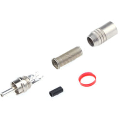 Rs Pro - Fiche rca Mâle, Montage sur câble Droit, Contacts plaqués Nickel, Argent ( Prix pour Sachet de 5 )