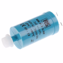 Capacité = 2µF Tension = 440V c.a. Type de montage = Montage à visser Tolérance = ±10% Série = MRP440 Longueur = 56mm Dimensi ...