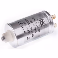 Capacité = 5µF Tension = 440V c.a. Type de montage = Montage à visser Tolérance = ±10% Série = MRA440 Longueur = 75mm Dimensi ...