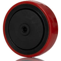 Roue de chariot , Polyuréthane Orange 100mm x 30mm, alésage 8mm, longueur 39mm, Roulement à bille, Capacité de 125kg ( Prix pour 1 )