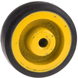 Roue de chariot Caoutchouc Noir, Jaune 100mm x 35mm, alésage 12mm, longueur 45mm, Alésage lisse, Capacité de 100kg ( Prix pour 1 )