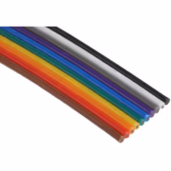 Nombre de voies = 10 Pas = 1.27mm AWG = 26 Longueur de bobine = 25m Largeur = 12,7 mm Forme du câble = Caoutchouc Couleur de  ...