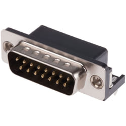 Rs Pro - Connecteur Sub-D 15 voies Mâle Traversant Angle droit