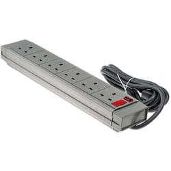 Rs Pro - Rallonge électrique 2m, 6 prises Type g - Britannique, 230 v c.a. 13A ( Prix pour 1 )