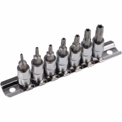 Type de kit = Jeu de douilles pour embout Type d'entraînement = Carré Nombre de pièces = 7 Taille d’écrou = T8, T10, T15, T20 ...