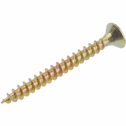 Taille de filetage = 4mm Forme de tête = Fraisée Type d'entrainement = Pozidriv Matériau = Acier Finition = Jaune passivé, ga ...