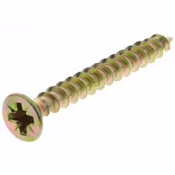 Taille de filetage = 4.5mm Forme de tête = Fraisée Type d'entrainement = Pozidriv Matériau = Acier Finition = Jaune passivé,  ...