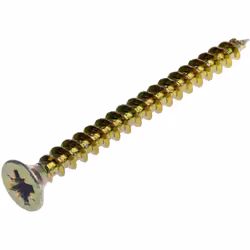 Taille de filetage = 6mm Forme de tête = Fraisée Type d'entrainement = Pozidriv Matériau = Acier Finition = Jaune passivé, ga ...