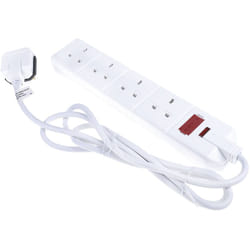 Rs Pro - Rallonge électrique 2m, 4 prises Type g - Britannique 13A ( Prix pour 1 )