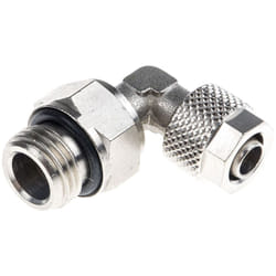 Rs Pro - Adaptateur fileté coudé vers Enfichable, 8 mm g 1/4 Mâle ( Prix pour Paquet de 5 )