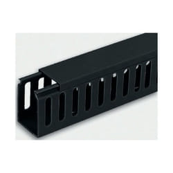 Rs Pro - Goulotte à fentes latérales ouvertes de 40 mm x 40mm x 2m, Fermé, en pvc Noir ( Prix pour Paquet de 8 )