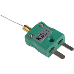 Rs Pro - Thermocouple type k ø 0.5mm, l 250mm, +750°C max à Fiche mâle miniature ( Prix pour 1 )