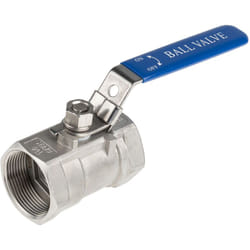 Rs Pro - Robinet à boisseau sphérique haute pression en Acier inoxydable bspp 1-1/2' Poignée Bleu 2 voies ( Prix pour 1 )