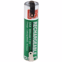 Capacité = 800mAh Type de terminaison = Cosses Tension nominale = 1.2V Taille = AAA Chimie = NiMH Gamme de température de fon ...