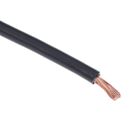 Fil de câblage, section 6 mm², 600 v Noir Cuivre recuit, Maximum +70 °c, 25m ( Prix pour Bobine de 25 Mètres ) - Rs Pro